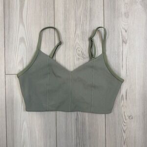 OFFLINE By Aerie Large Green Ribbed Longline Sports Bra